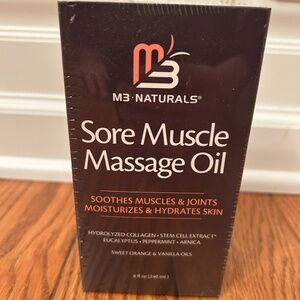 NWT M3 naturals sore muscle massage oil. Sweet orange and vanilla oils
